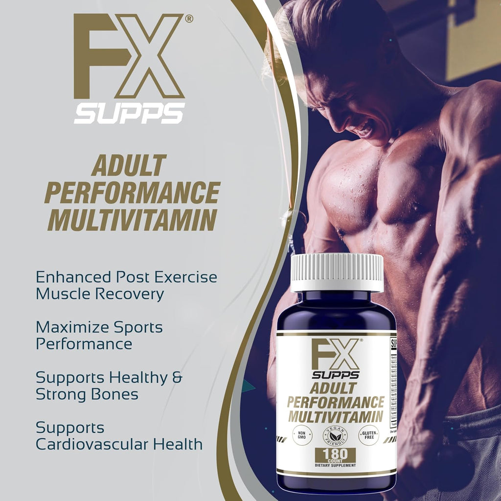 FXSUPPS Performance Multi-Vitamin con Aminoácidos, Beta-Alanina y L-Carnitina, 180 Comprimidos