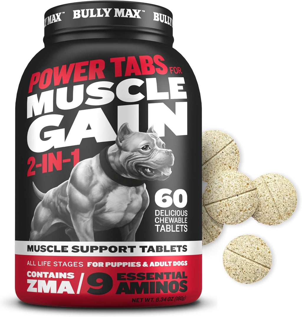 Bully Max Constructor Muscular y Multivitamínico para Perros - 60 Comprimidos Masticables (2 Frascos)