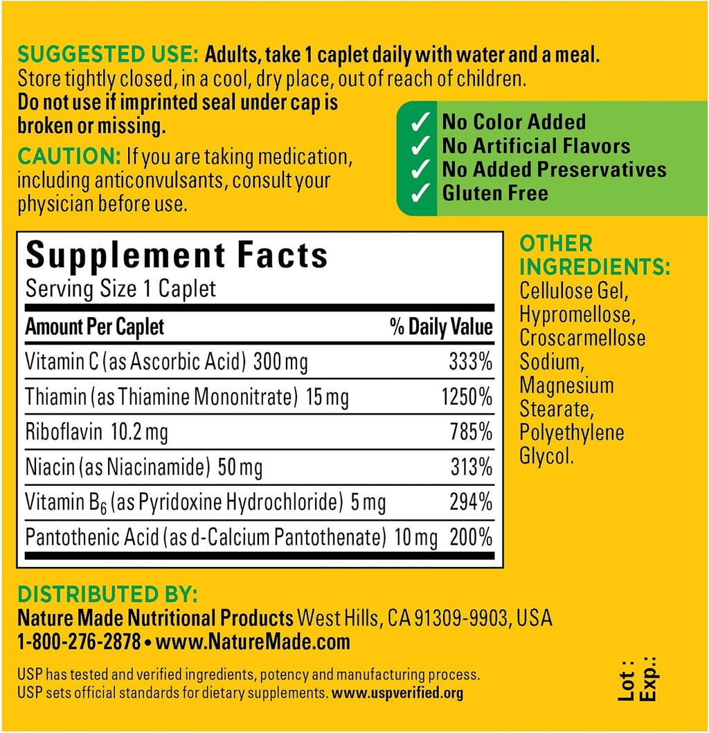 Nature Made B-Complex con Vitamina C, 100 Comprimidos