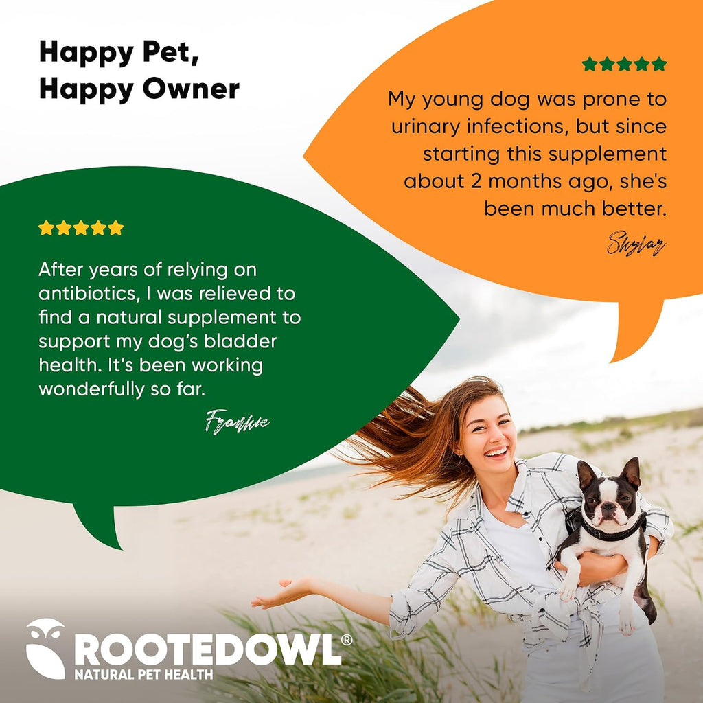 Rooted Owl Urinary Support para Perros - Suplemento con Arándano Rojo, Equinácea y Vitamina C - 60 Cápsulas