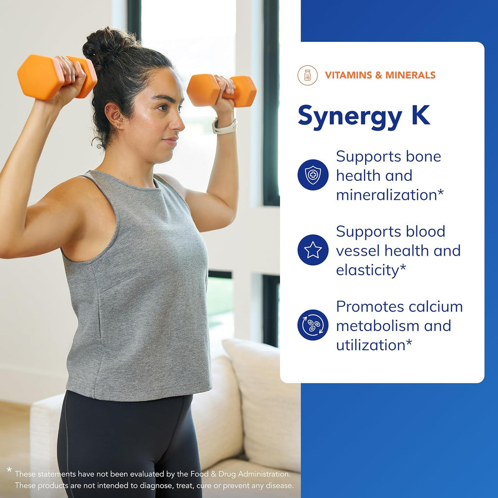 Synergy K - Vitamina D3, K1 y K2 - 120 Cápsulas - Pure Encapsulations