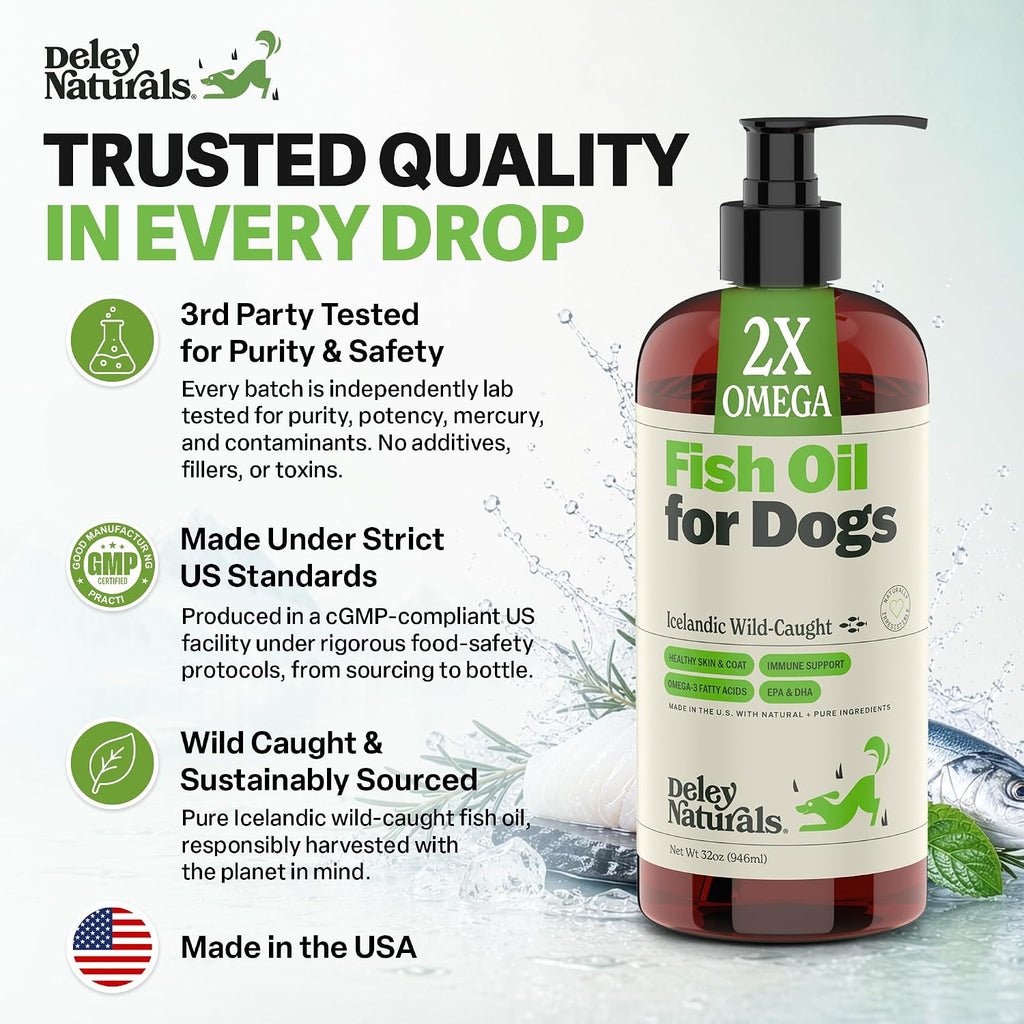 Deley Naturals Aceite de Pescado Omega 3 para Perros - 946 ml (32 oz)