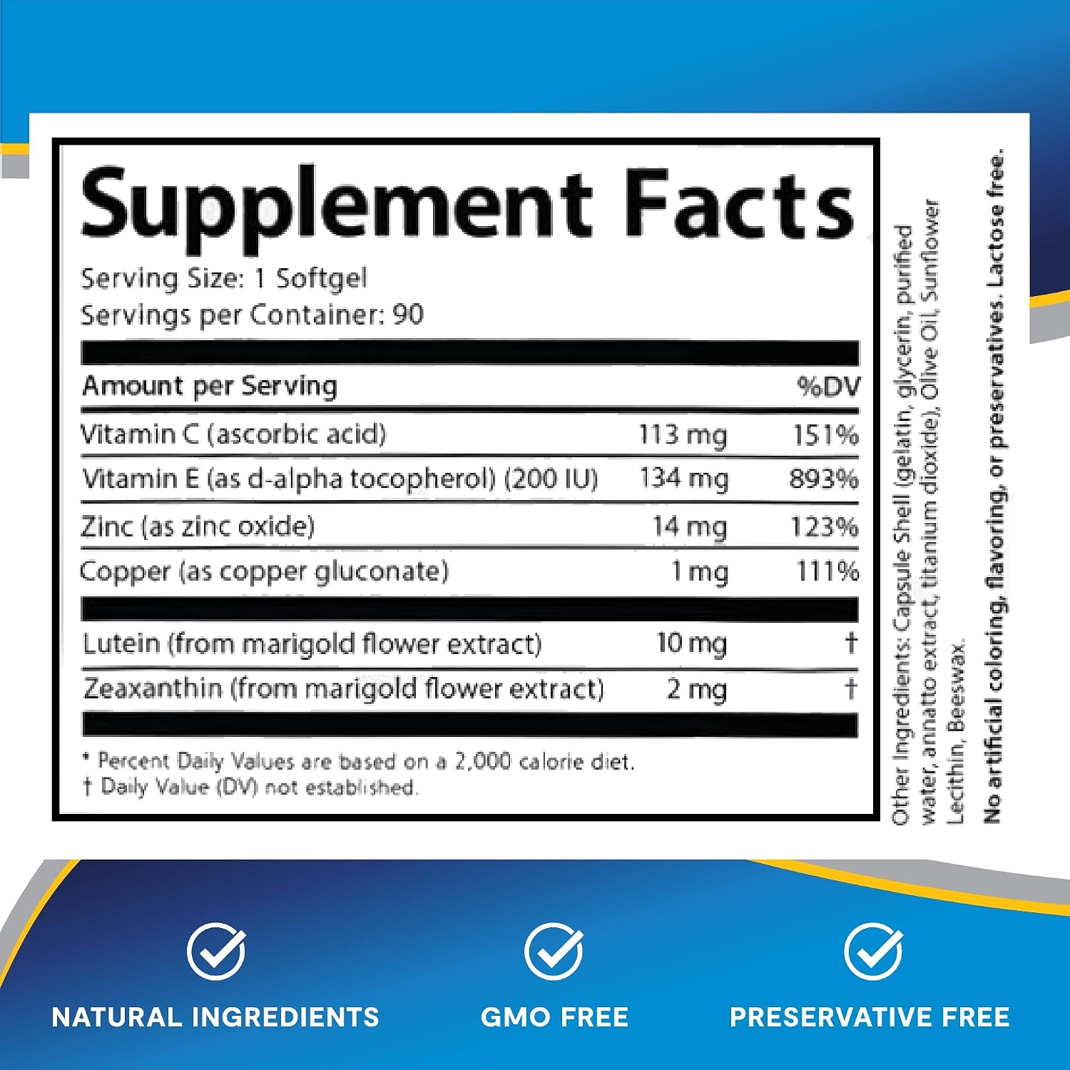Lipotriad Visionary Eye Vitamins - 90 Cápsulas - Suplemento Ocular con Luteína y Zeaxantina