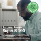 Futurebiotics Super B 100 Liberación Sostenida Complejo de Vitaminas B No Transgénico, 60 Comprimidos Vegetarianos