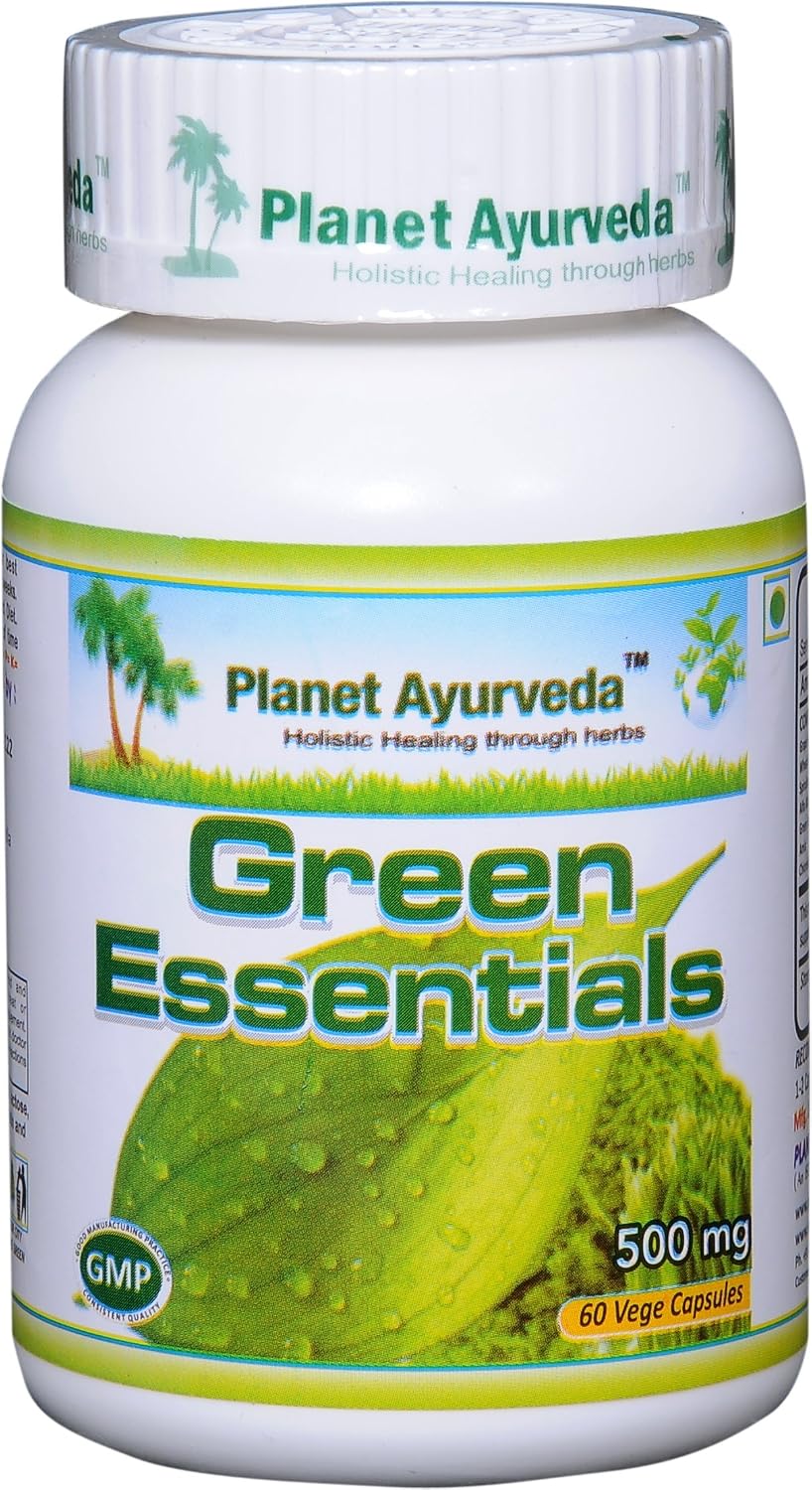 Planet Ayurveda Green Essentials, 500mg Cápsulas Vegetales - 2 Frascos