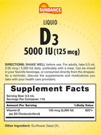 Sundance Vitamina D3 5000 UI Gotas Líquidas - 2 oz