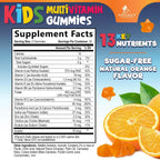 Gominolas Multivitamínicas para Niños - Sin Azúcar - Sabor Naranja - 60 Gominolas