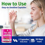 1 Body Hair, Skin, & Nails with Biotin, Vegan Vitamins, 60 Capsules