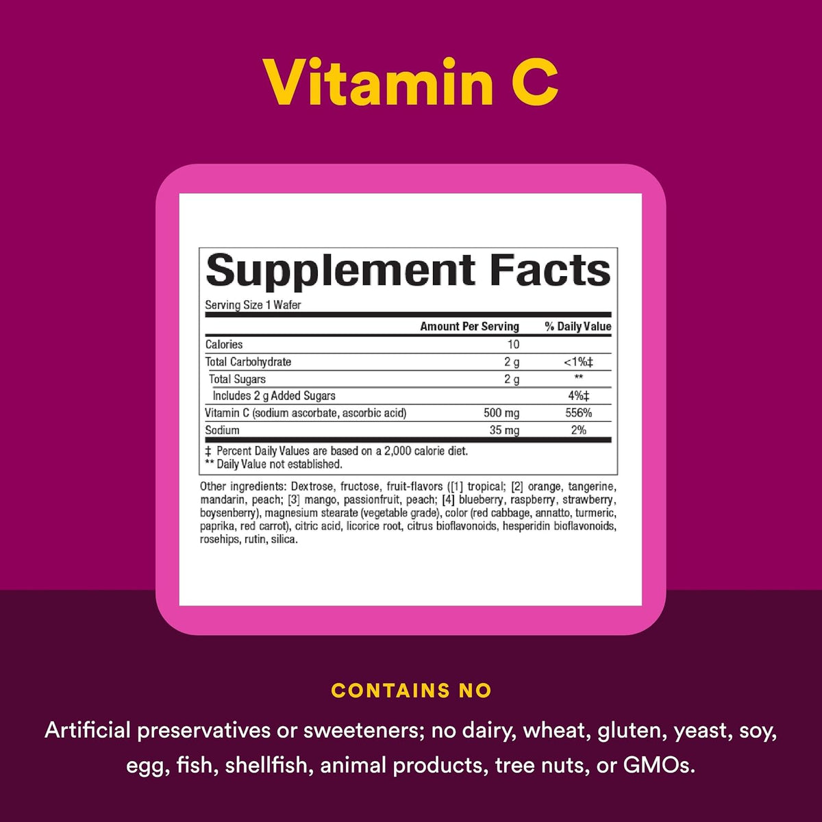 Natural Factors – Vitamina C 500 mg Masticable – Sabor Frutas – 180 Comprimidos – Image 4