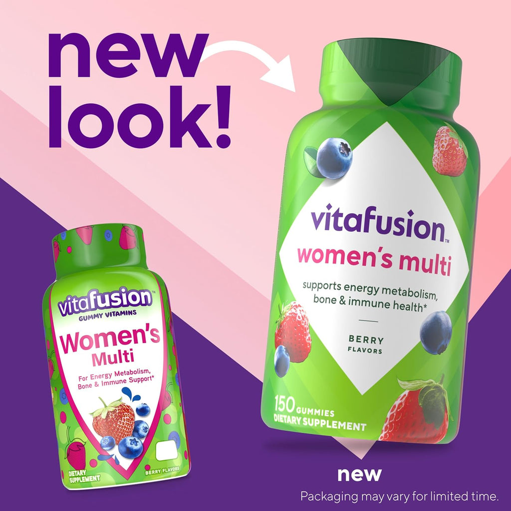 Vitafusion Women's Multivitamin Gummy - 150 Adult Gummies with Vitamins A, B, C, D, E - Berry Flavor - Gluten-Free and Dairy-Free