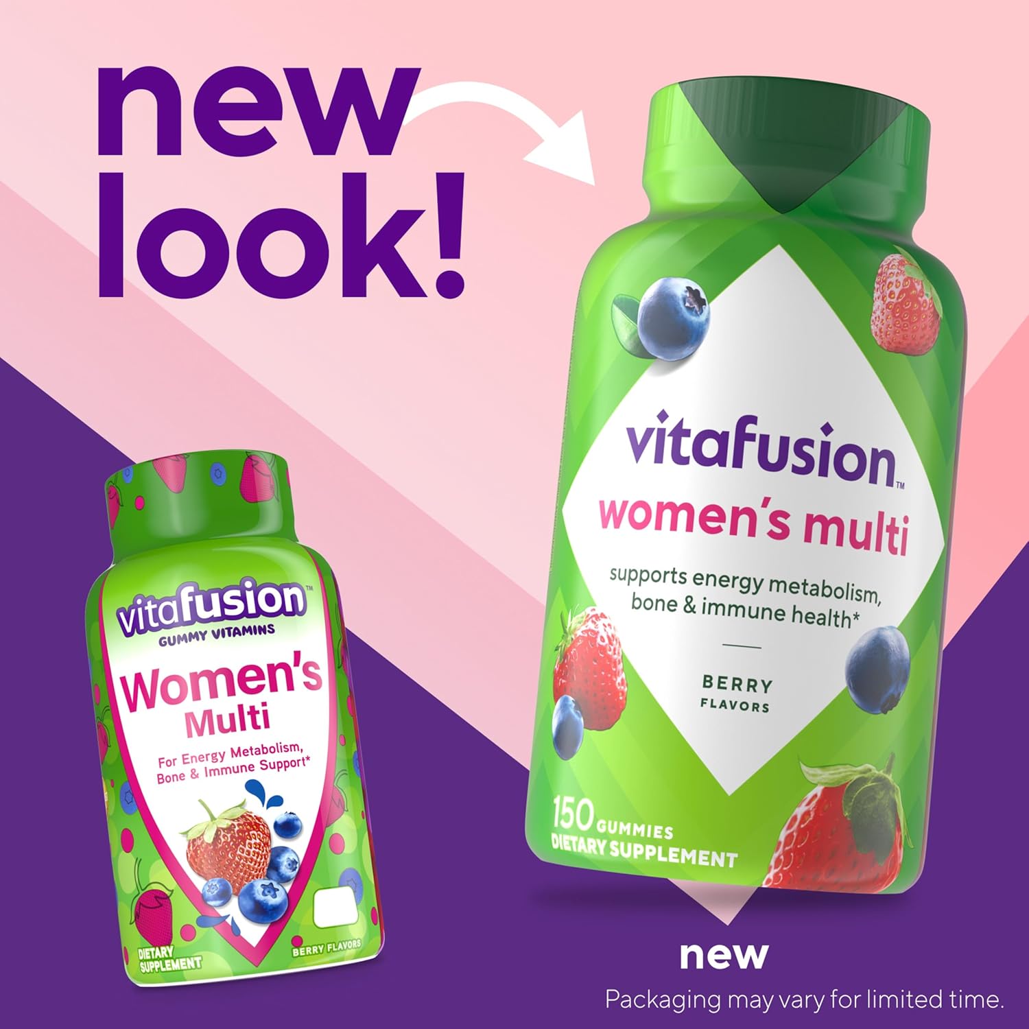 Vitafusion Women's Multivitamin Gummy - 150 Adult Gummies with Vitamins A, B, C, D, E - Berry Flavor - Gluten-Free and Dairy-Free