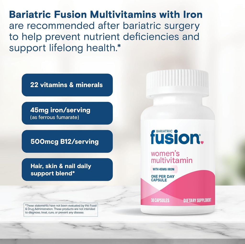 Bariatric Fusion Multivitamínico con Hierro para Mujeres | Blend de Cabello, Piel y Uñas | 30 Cápsulas | 1 Mes