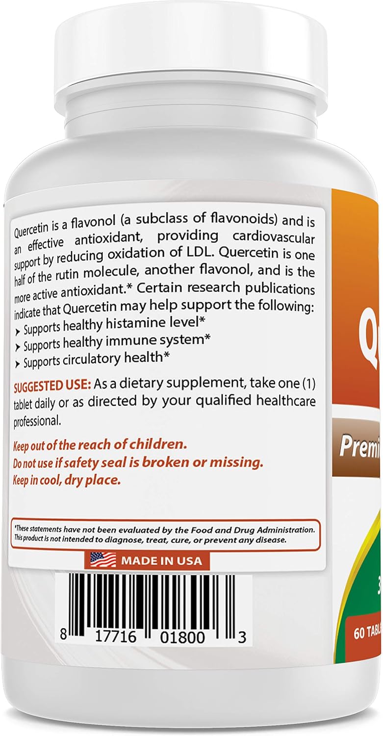 Best Naturals Quercetina 1000 mg Comprimidos - Apoyo Inmunitario - 60 Comprimidos