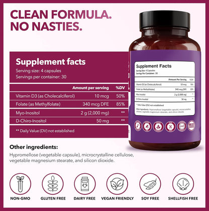 Intimate Rose Myo-Inositol & D-Chiro Inositol con Folato y Vitamina D - 40:1 - Pack de 3 – Image 7