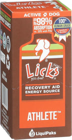 Licks Active Dog - Recuperación muscular y energía para perros activos - Aminoácidos, L-Carnitina, Glucosamina, Aceite de pescado Omega-3 y Vitamina B6 - Sobres líquidos sin pastillas - Sabor pollo - 15 sobres