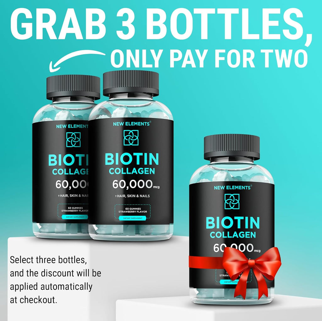 Biotina y Colágeno en Gominolas - 50.000mcg de Colágeno + 10.000mcg de Biotina