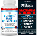 Ultimate Male Optimization – Suplemento de Órganos de Ternera 100% Alimentados con Pasto, 180 Cápsulas