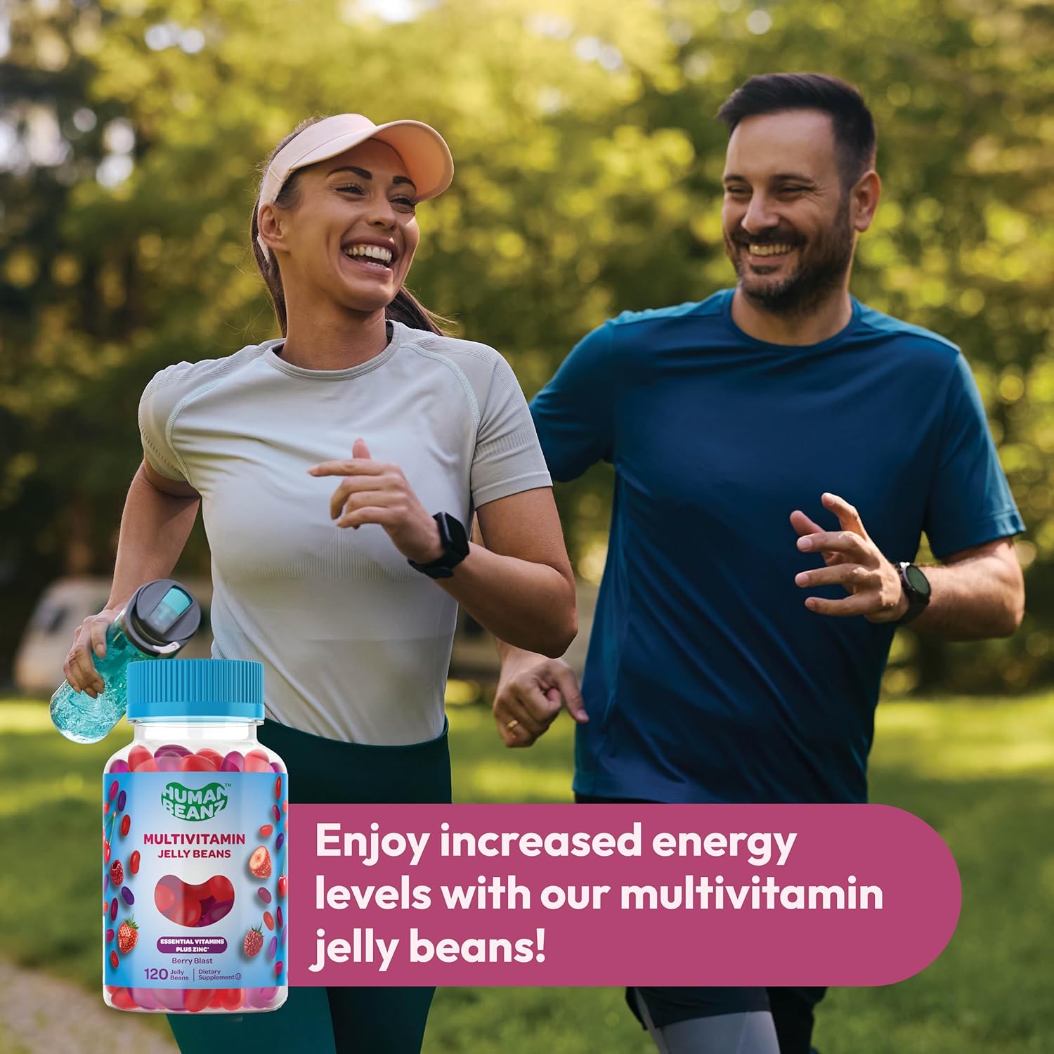 Human Beanz Gominolas Multivitamínicas con Zinc, 120 Gominolas Sabor Berry Blast