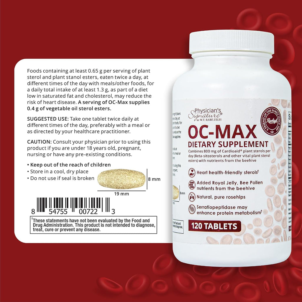Rawleigh OC-MAX Salud Cardiaca – Esteroles Vegetales 800 mg + Antioxidantes | 120 Comprimidos