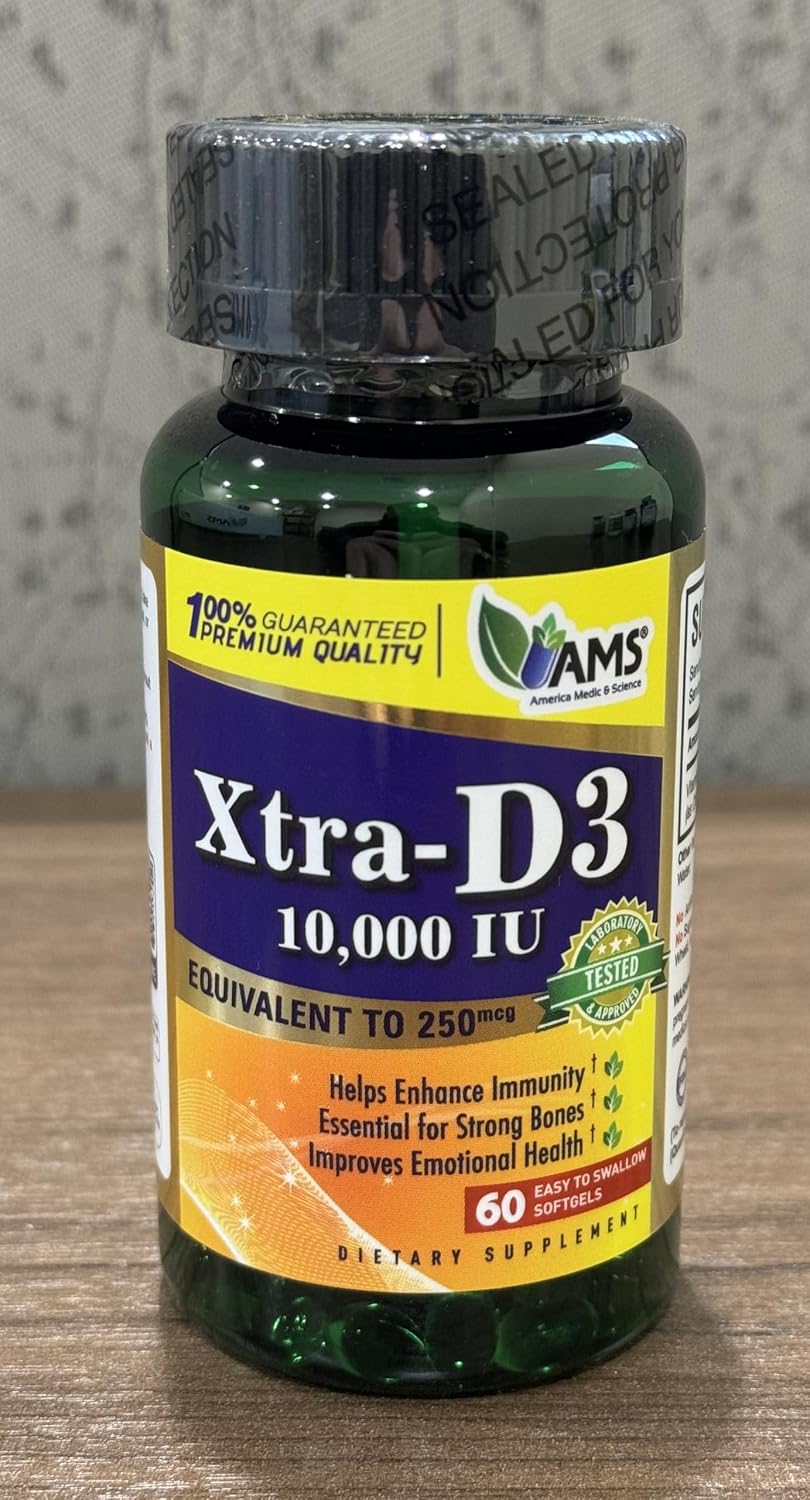 Xtra D3 Vitamina D3 10.000 IU (250 mcg) – 60 Cápsulas Blandas