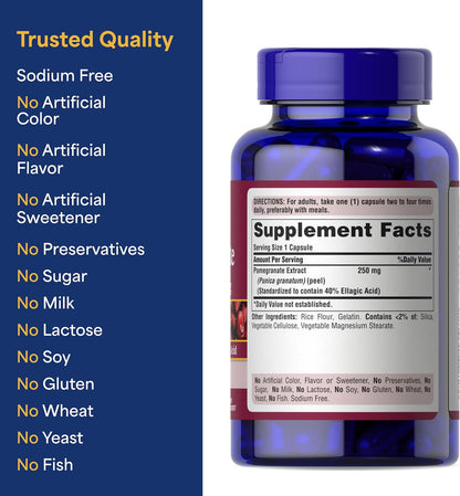 Extracto de Granada Premium 250 mg - Estandarizado al 40% de Ácido Elágico - 120 Cápsulas de Liberación Rápida – Image 6