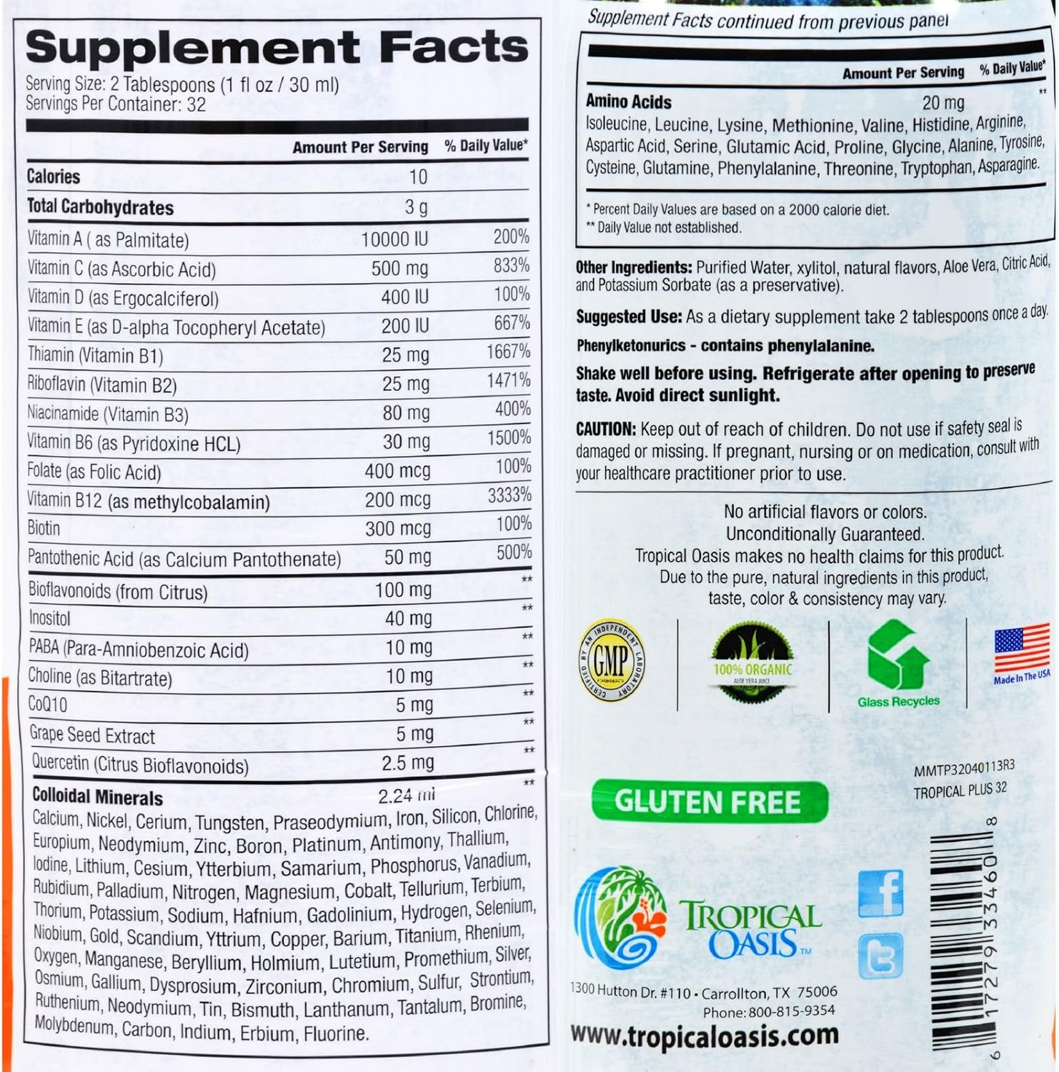 Tropical Plus Mega Multi Multivitamínico Líquido, 946 ml