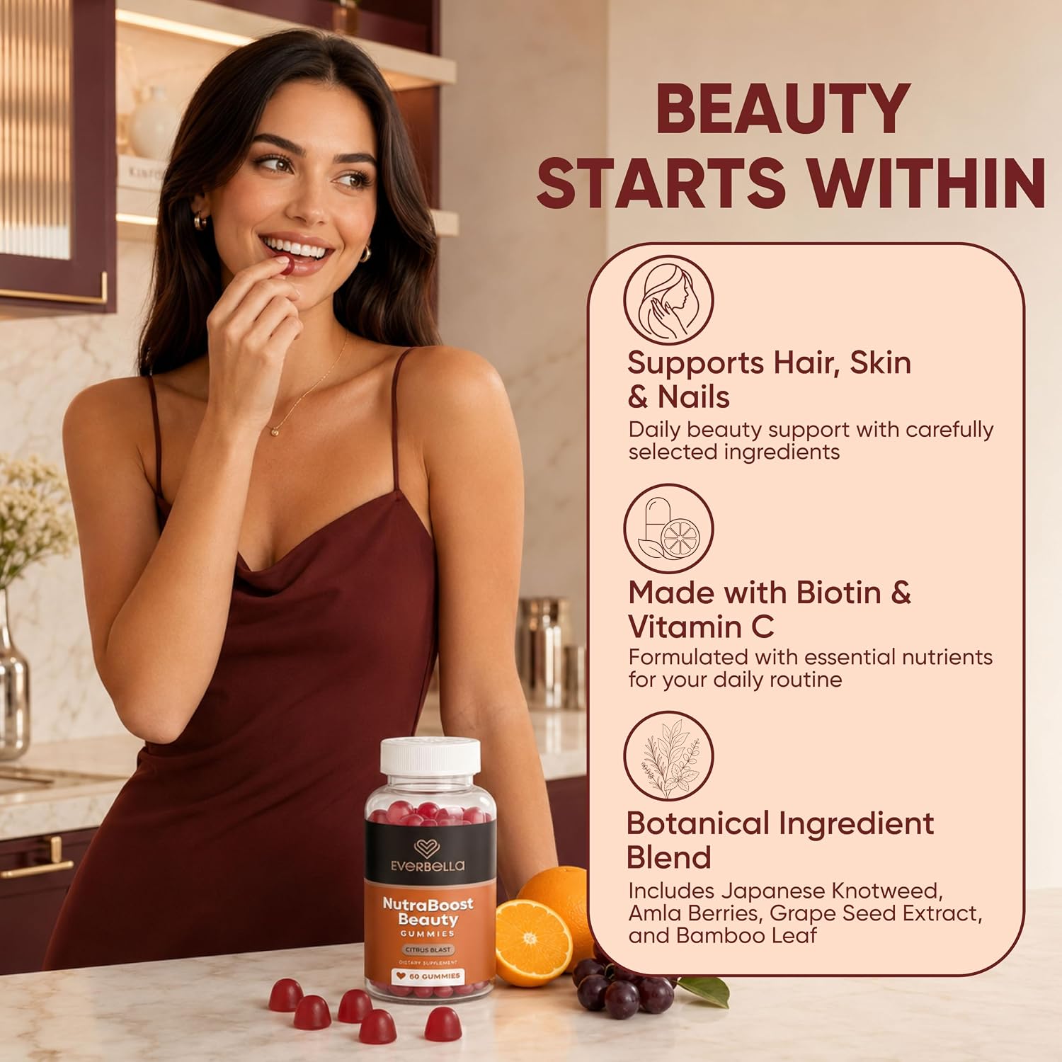 NutraBoost Beauty Gummies - Gominolas de Belleza con Biotina, Vitamina C y Aminoácidos