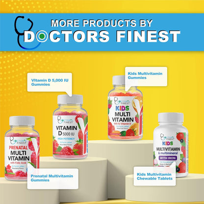 Doctors Finest Gomitas de Vitamina C para Niños – Vegano, Sin Gluten – Sabor Naranja – 250mg – 90 Gomitas (45 Dosis) – Image 6