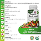 AAMATEC LIFE Superalimentos Orgánicos Verduras y Frutas - 120 Comprimidos (Paquete de 2)