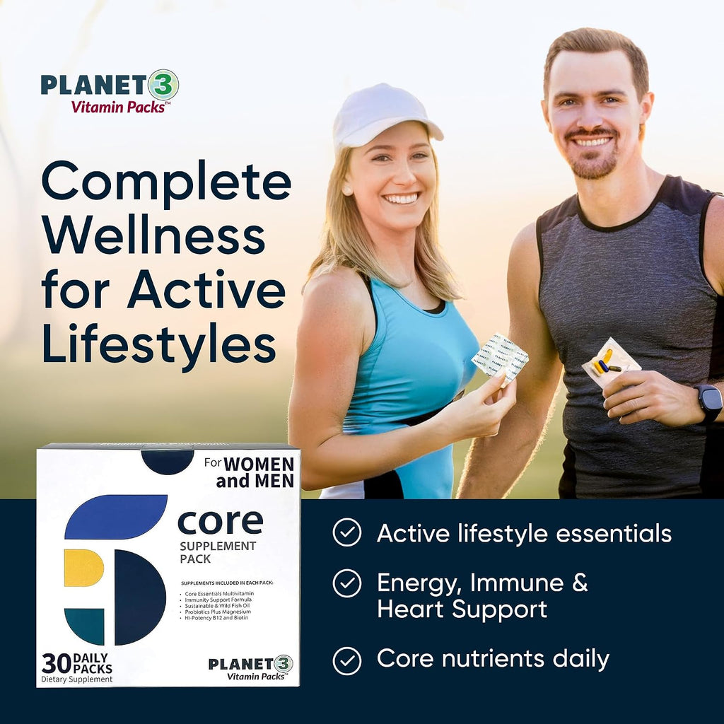 Planet 3 Vitamin Packs - Paquetes diarios de vitaminas para hombres y mujeres - 120 paquetes