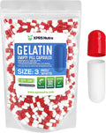 XPRS Nutra Cápsulas Vacías Tamaño 3 - 500 uds. Cápsulas de Gelatina Bovina para Suplementos DIY (Rojo/Blanco)