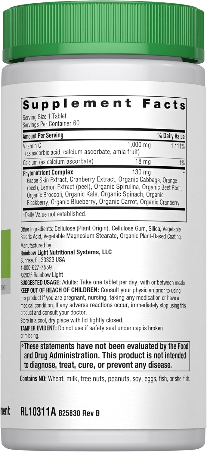 Rainbow Light Super C 1000 mg, 60 comprimidos
