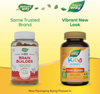 Nature's Way Kids Brain Builder Gominolas para la Función Cerebral, Sabor Limonada, 60 Gominolas