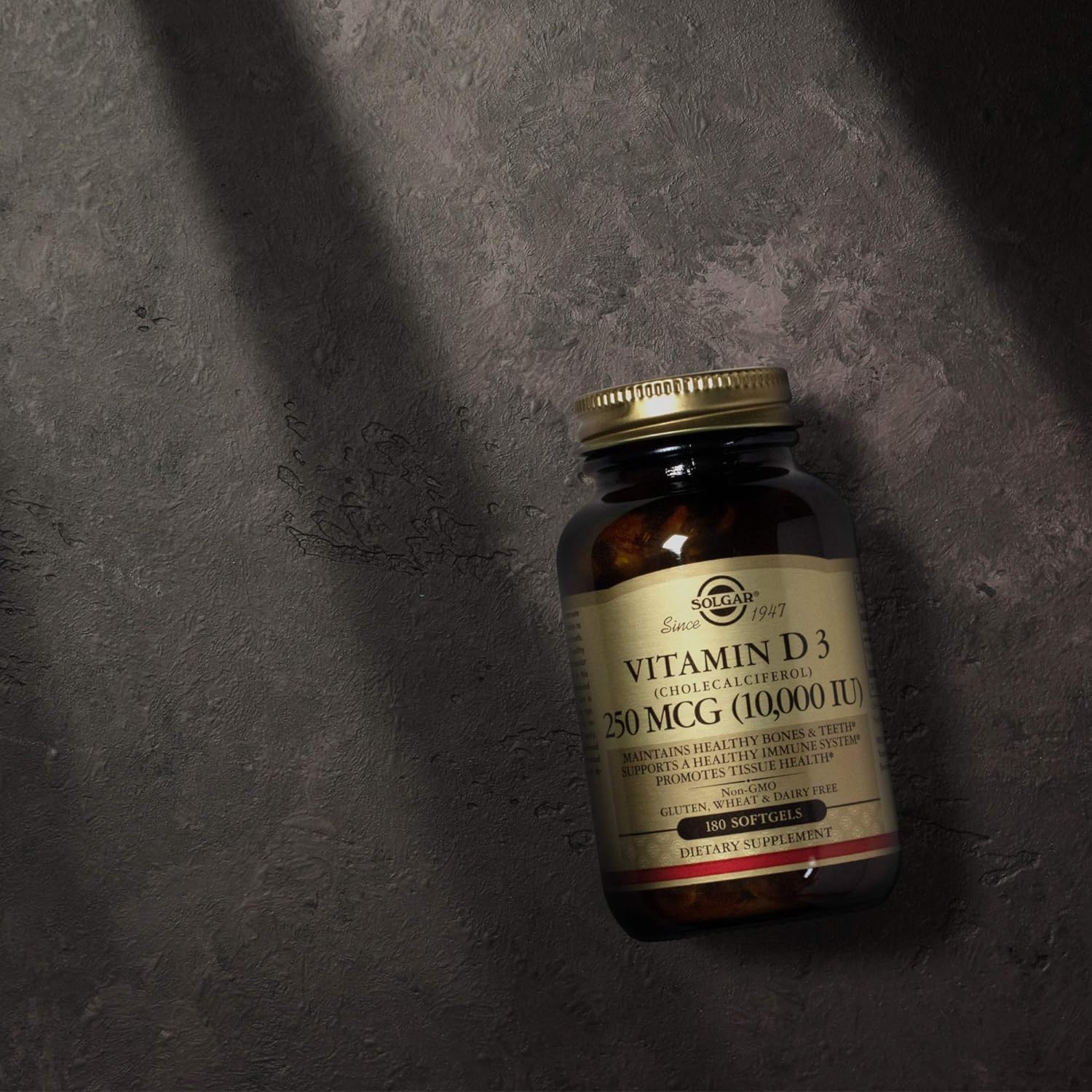 Solgar Vitamina D3 Colecalciferol 250 mcg (10000 UI) Cápsulas blandas - 180 unidades