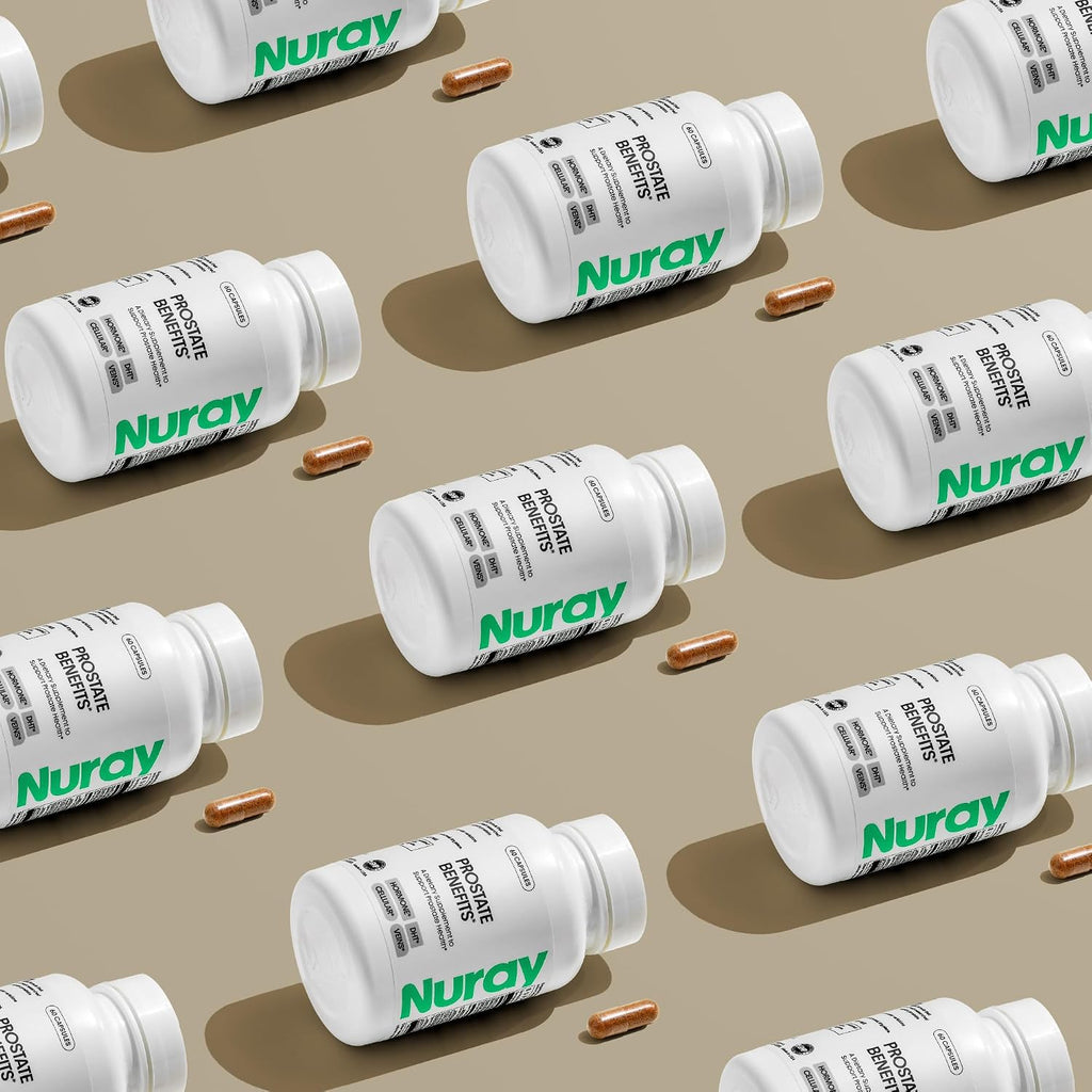 Nuray Prostate Support - Suplemento para la Próstata con Saw Palmetto, Zinc y Vitaminas, 60 Cápsulas Vegetarianas