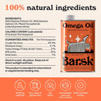 Barsk Aceite de Salmón Salvaje de Alaska para Perros y Gatos - Rico en Omega 3 EPA y DHA