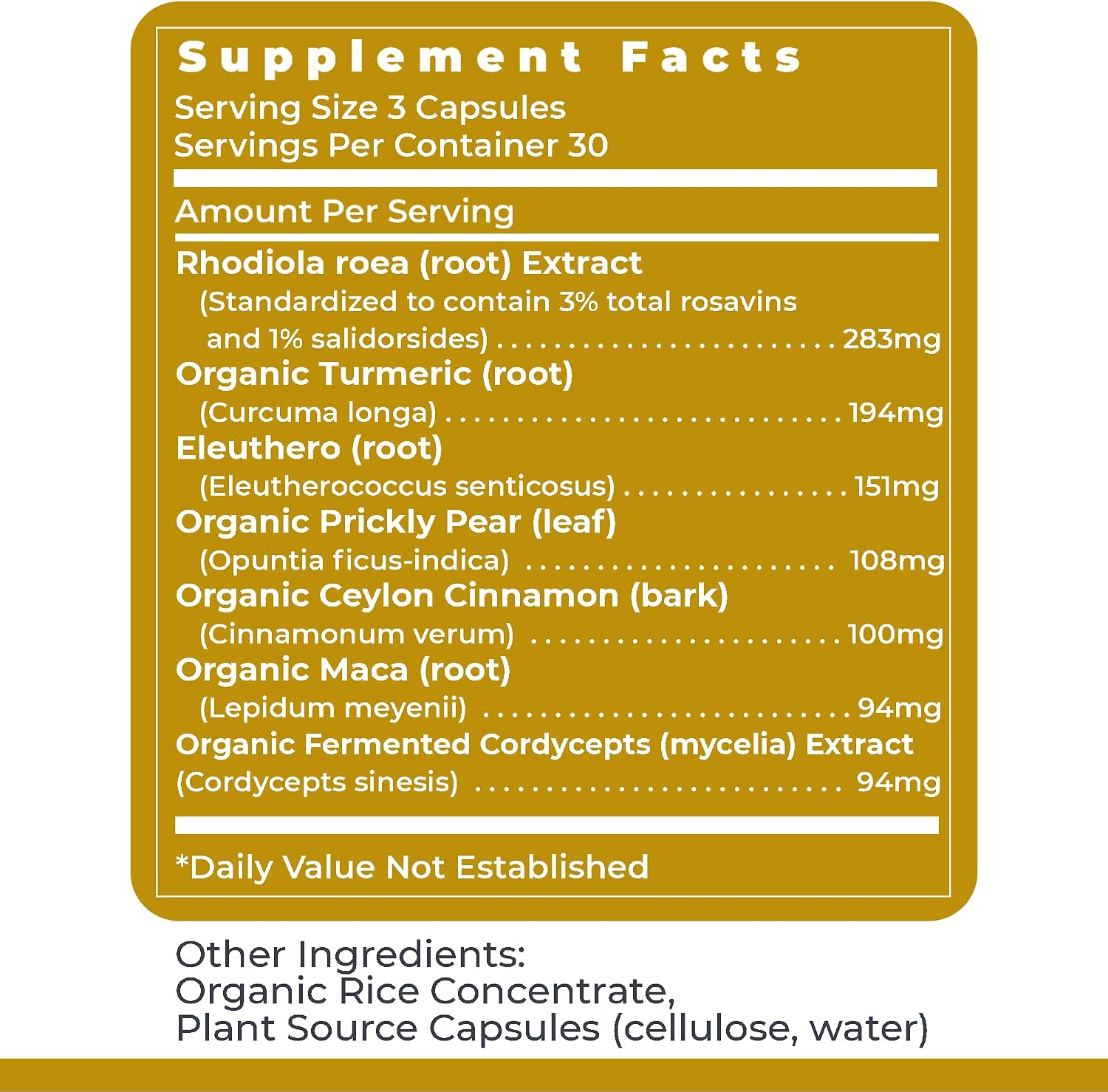Premier Research Labs Adaptogen-R3 – Complejo de Adaptógenos con Rhodiola Rosea y Maca, 90 Cápsulas Vegetarianas