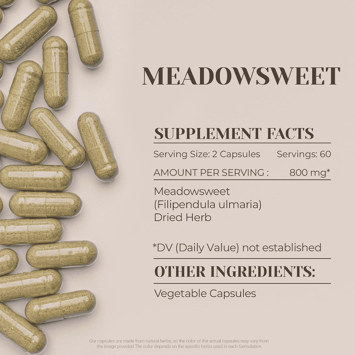 Meadowsweet 120 Cápsulas | Complemento Alimenticio Herbal de Alta Potencia - görsel 3