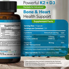 TrueMed Vitamina D3 K2 5000 UI (MK-7 125 mcg) – 120 Cápsulas Veganas – Suplemento de D3 y K2 para Huesos, Corazón e Inmunidad
