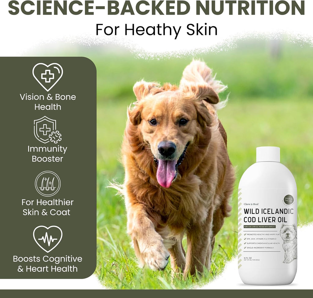 Aceite de Hígado de Bacalao Puro para Perros - 237 ml