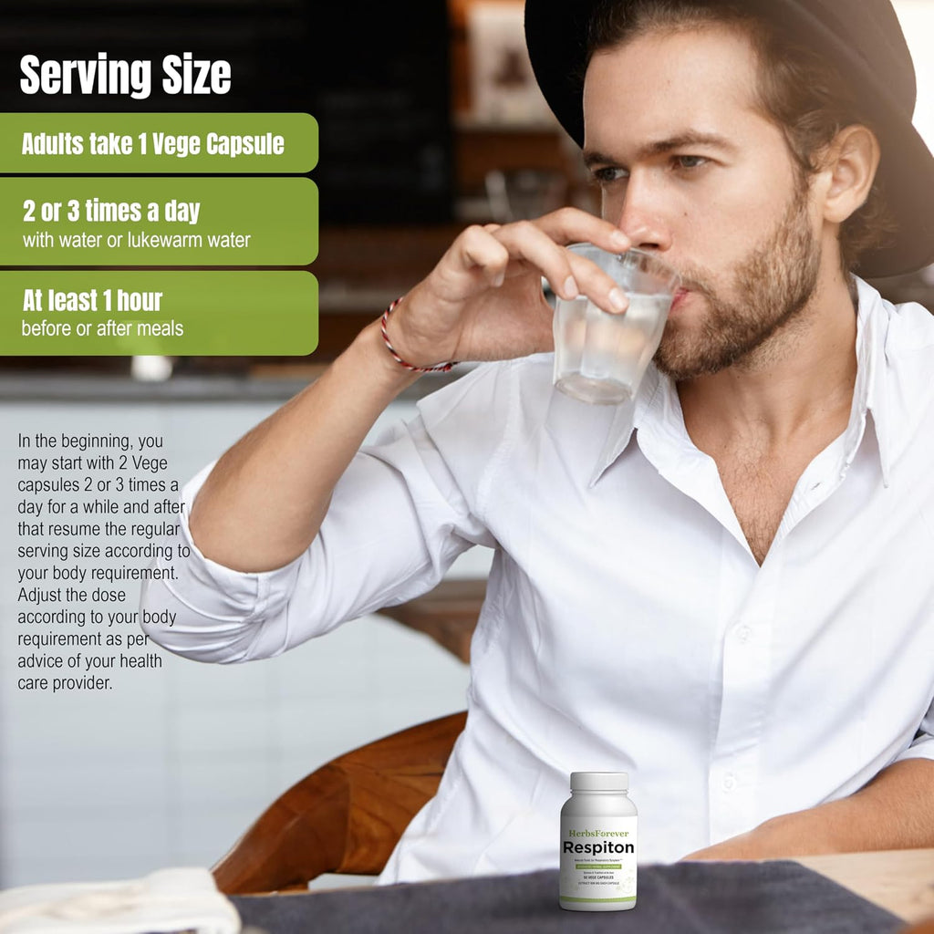 Respiton Cápsulas – Suplemento para el Cuidado Respiratorio, 90 Cápsulas Vegetales