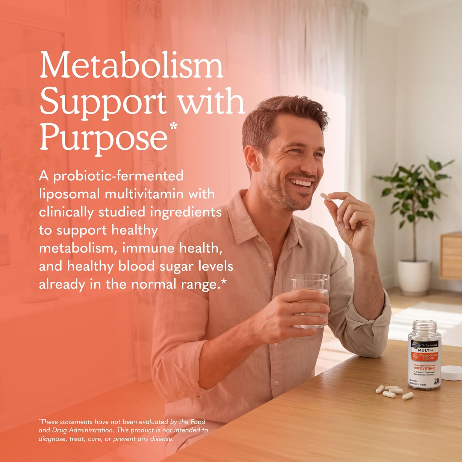 Garden of Life Multi+ Metabolism Support Multivitamínico Liposomal, 30 Cápsulas