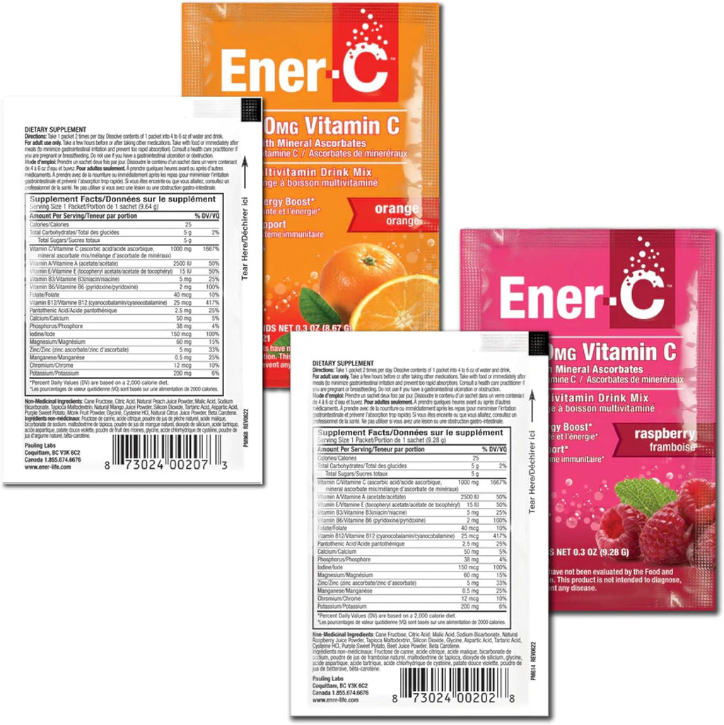 Ener-C Multivitamin Drink Mix - Orange & Raspberry, 60 Packets
