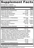 NATURELO Complejo Vitamínico B, 120 Cápsulas, Vegano, Metilado, con CoQ10 y Mezcla de Frutas y Verduras