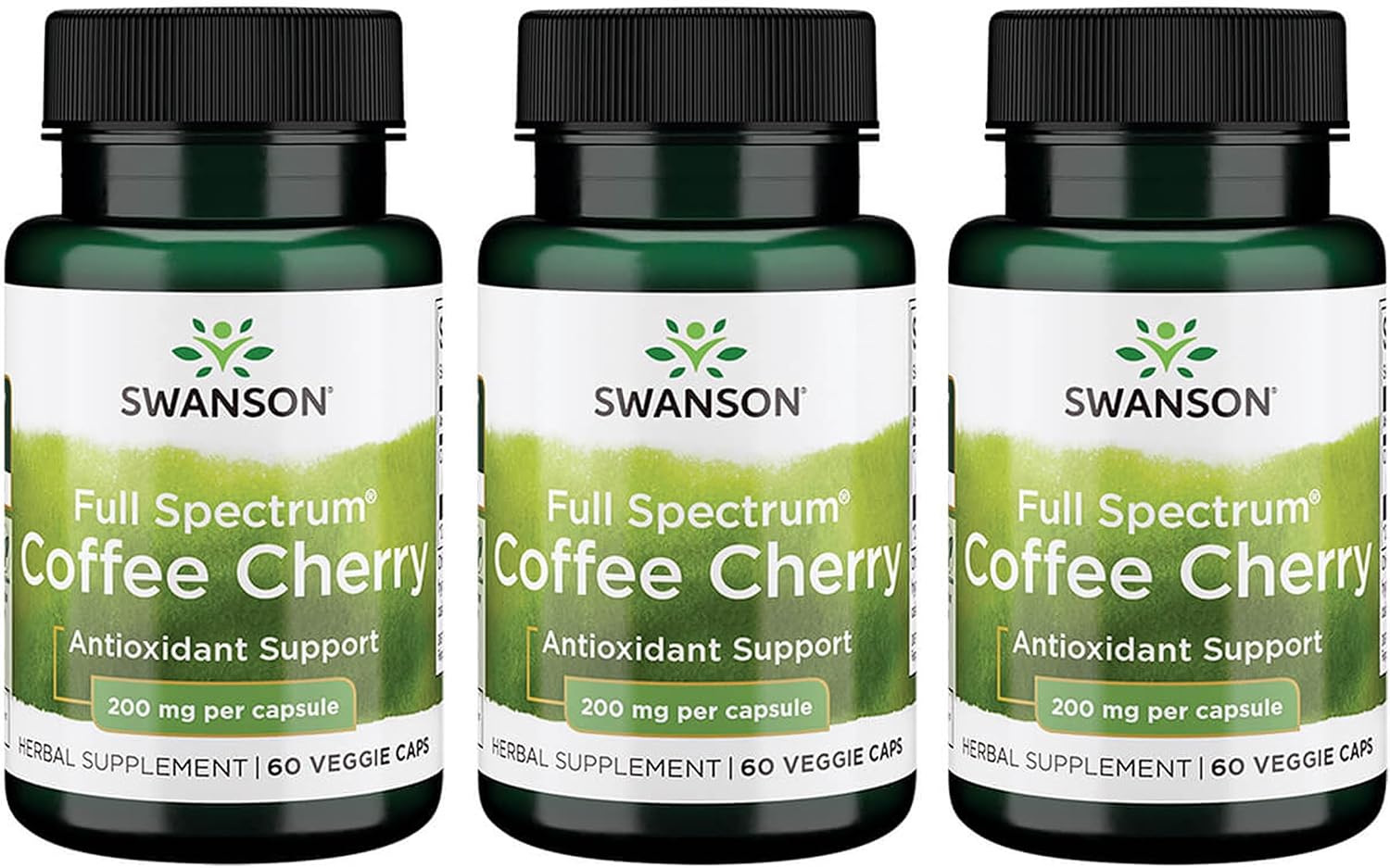 Swanson Full Spectrum Coffee Cherry - Apoyo Antioxidante - Protección Celular - Alto ORAC - Vegano - Sin Gluten - 60 Cápsulas (Paquete de 2)