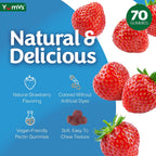 Gomitas de Complejo B con Vitamina C – Delicioso sabor, 1 al día, Apoyo Energético y Nervioso para Adultos – Vegano, Kosher, No-GMO – con B12, B6, Niacina y Ácido Fólico – 70 unidades
