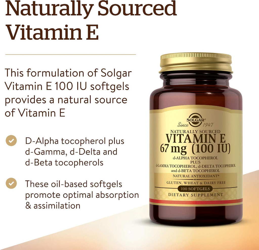 Solgar Vitamina E, 100 Cápsulas Blandas (Discontinuado)