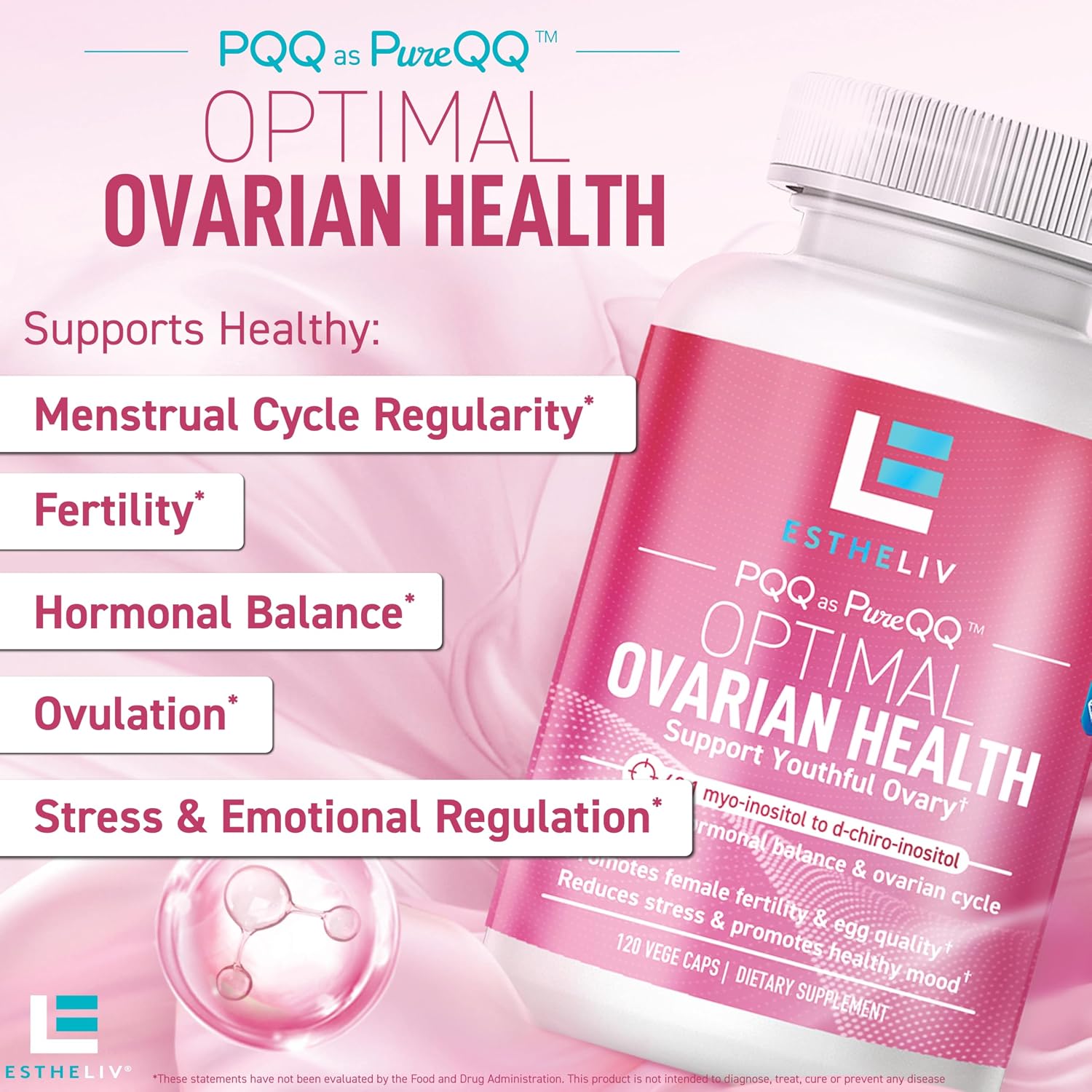 ESTHELIV Myo-Inositol + D-Chiro & PQQ 40:1 - 120 Cápsulas