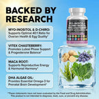 Clean Nutraceuticals Myo-Inositol y D-Chiro Inositol 2050mg - Suplemento de Fertilidad 40:1 - Vitaminas Prenatales con Ashwagandha, Maca, Vitex, Hierro, DHA, Ácido Fólico, DIM, Zinc
