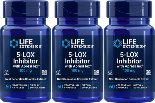 Life Extension Inhibidor 5-LOX con AprèsFlex 100 mg, 60 Cápsulas Vegetales (Paquete de 3)